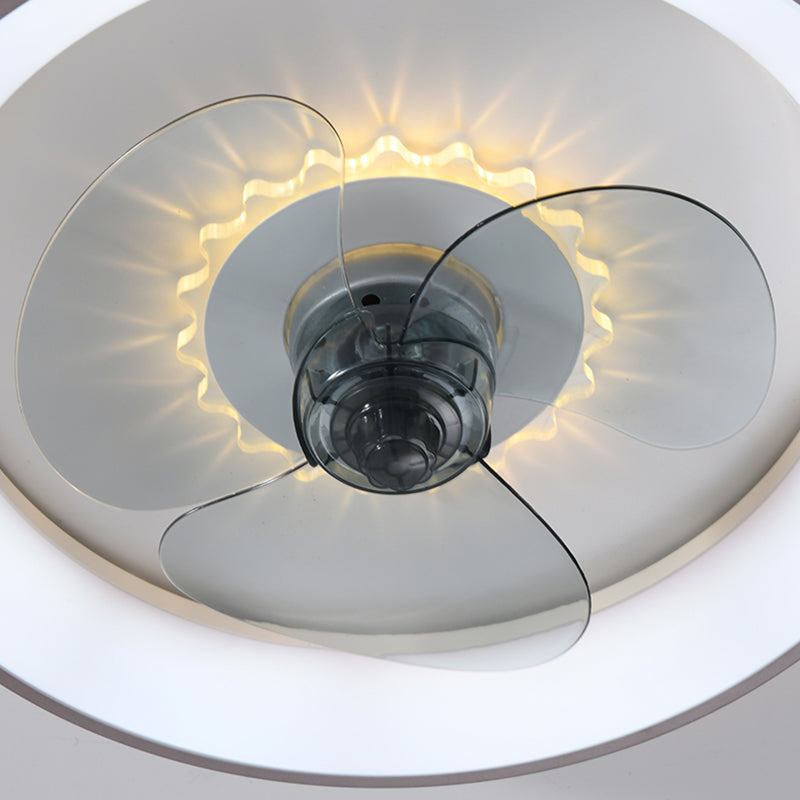 Moderne minimalistische LED -Deckenventilatoren Aluminium kreisförmige Deckenleuchte mit Acrylschatten