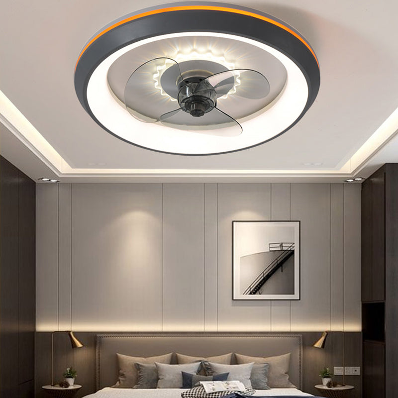 Moderne minimalistische LED -Deckenventilatoren Aluminium kreisförmige Deckenleuchte mit Acrylschatten