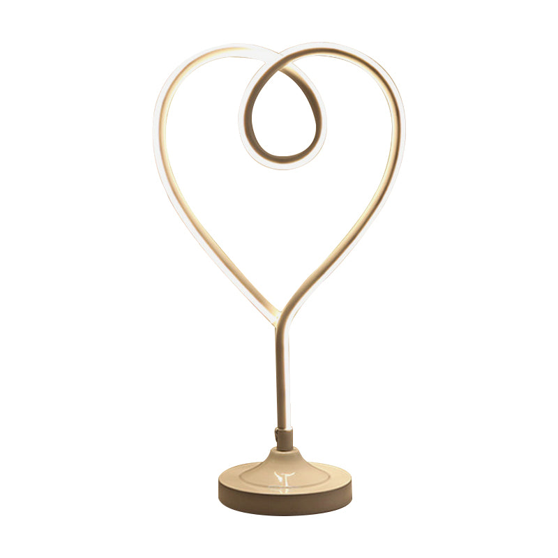LED Wohnzimmer Schreibtisch Licht zeitgenössischer Gold/Weiß -Aufgabenbeleuchtung mit Herz Acrylschatten
