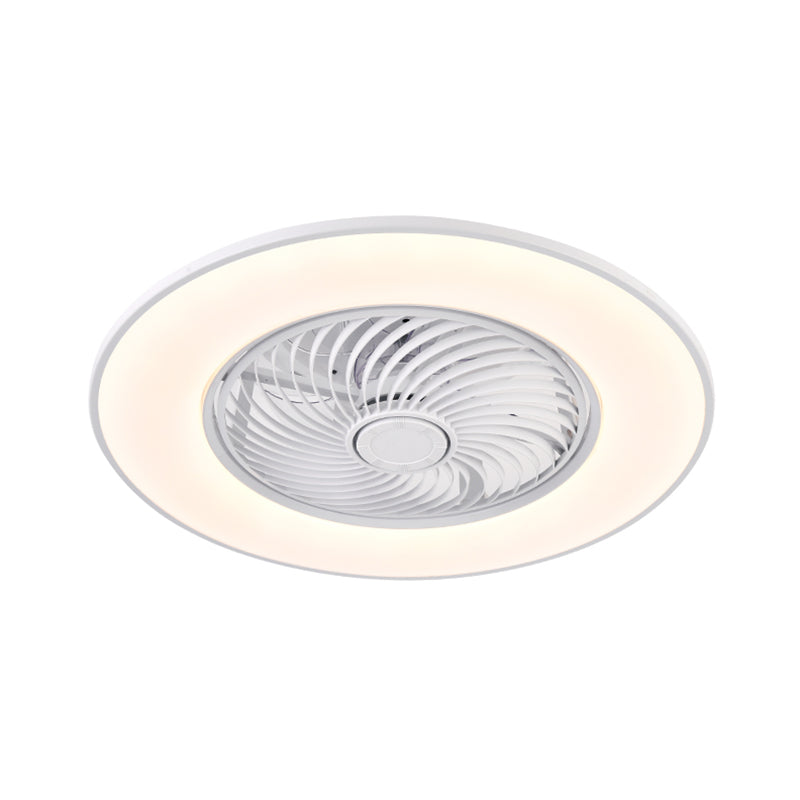 Moderne Einfachheit LED -Deckenventilator leichte schmiedeeiserne kreisförmige Flush -Berg mit Acrylschatten