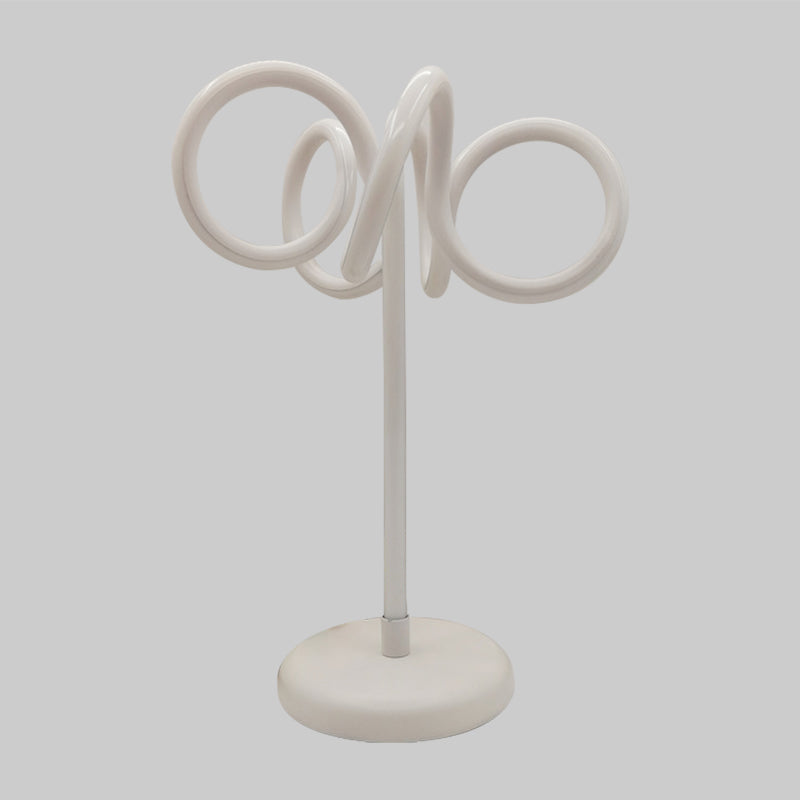 LED Bedside Table Light Modernist White Small Desk Lamp with Twist Acrylic Shade in Warm/White Light