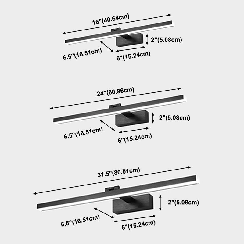 Adjustable Wall Light Modern Wrought Iron Linear Wall Sconce Mirror Front Lamp