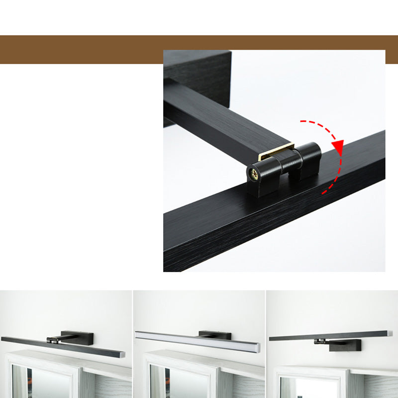 Adjustable Wall Light Modern Wrought Iron Linear Wall Sconce Mirror Front Lamp