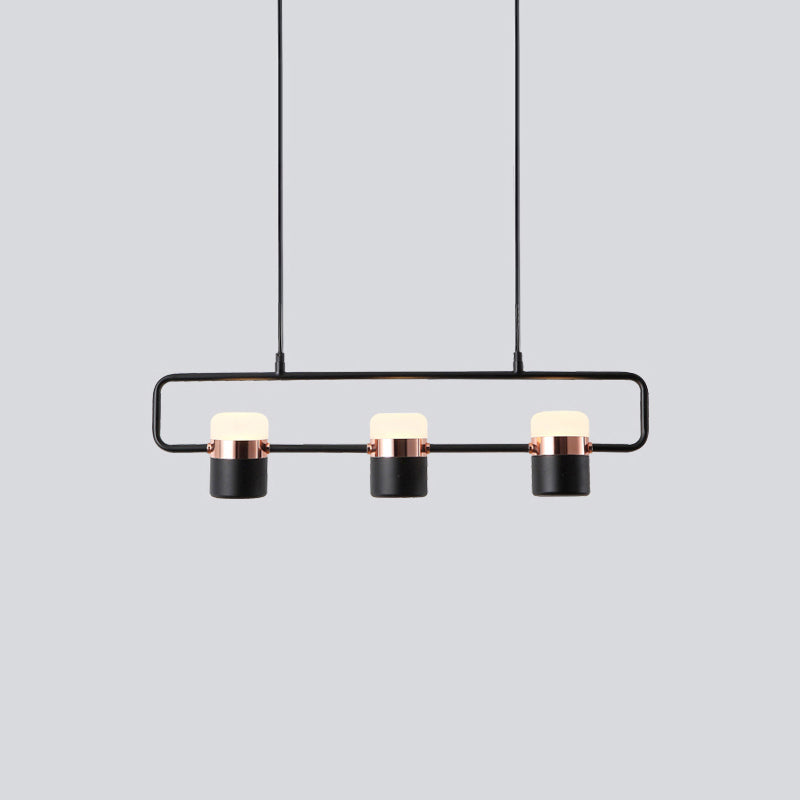 Cylindrical Island Light Fixtures Modern Multi-Head Island Chandelier Lamp with Acrylic Shade