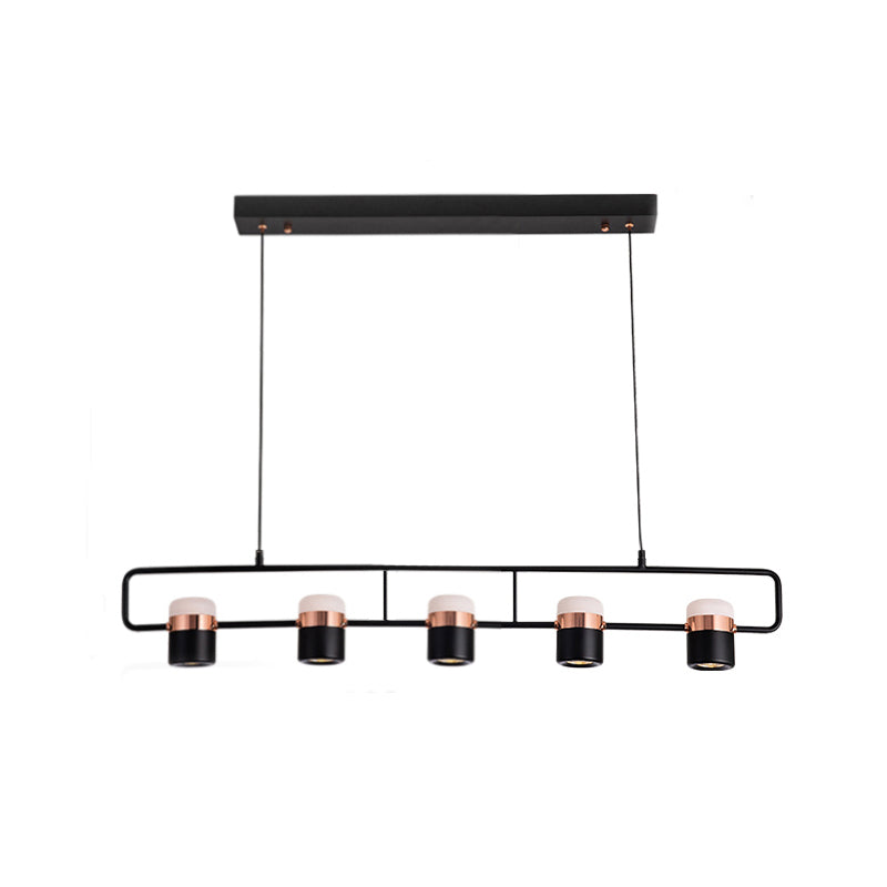 Lampade cilindriche dell'isola moderna lampada lampadario per l'isola multi-testa con ombra acrilica