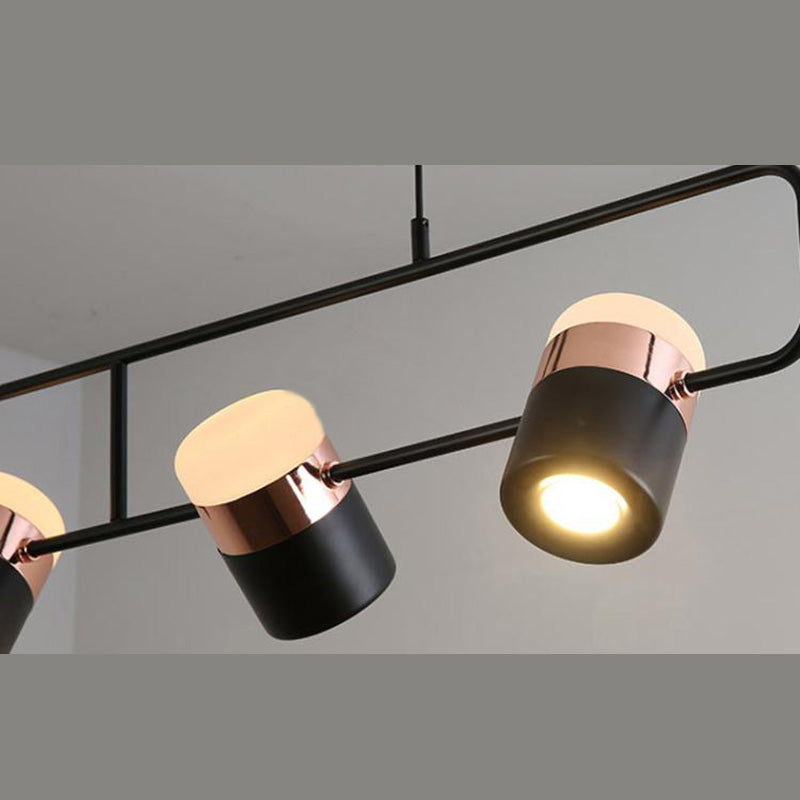 Lampade cilindriche dell'isola moderna lampada lampadario per l'isola multi-testa con ombra acrilica