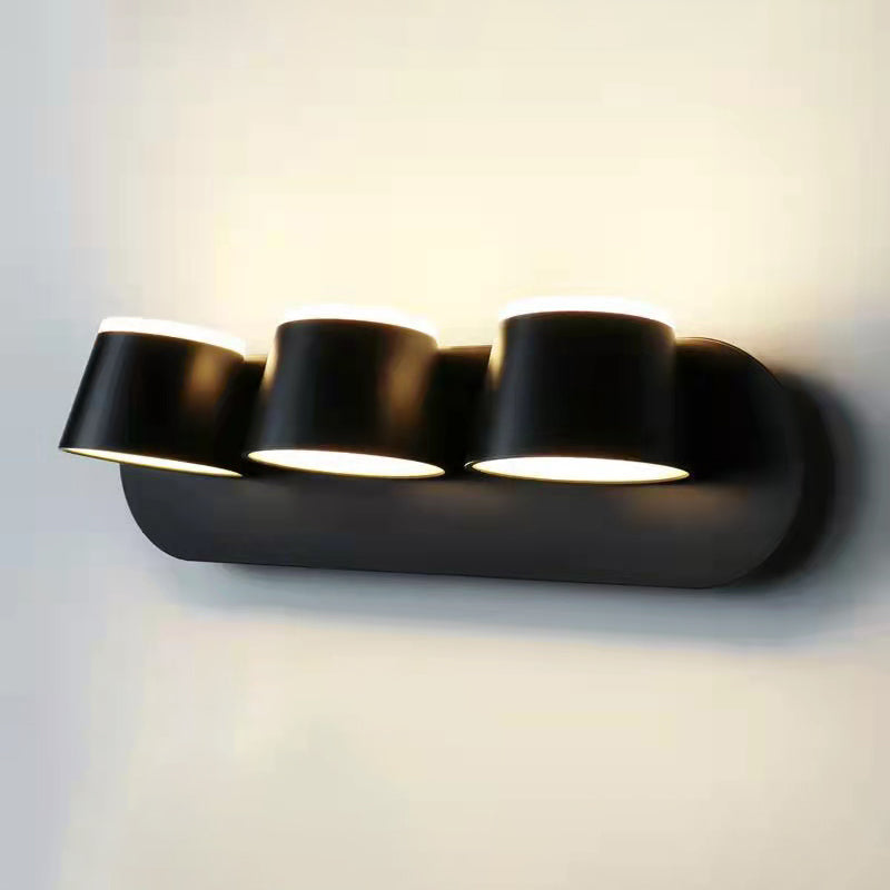 Modern Montaggio Montano Light con ombra acrilica Luce calda Luce in nero in nero/bianco