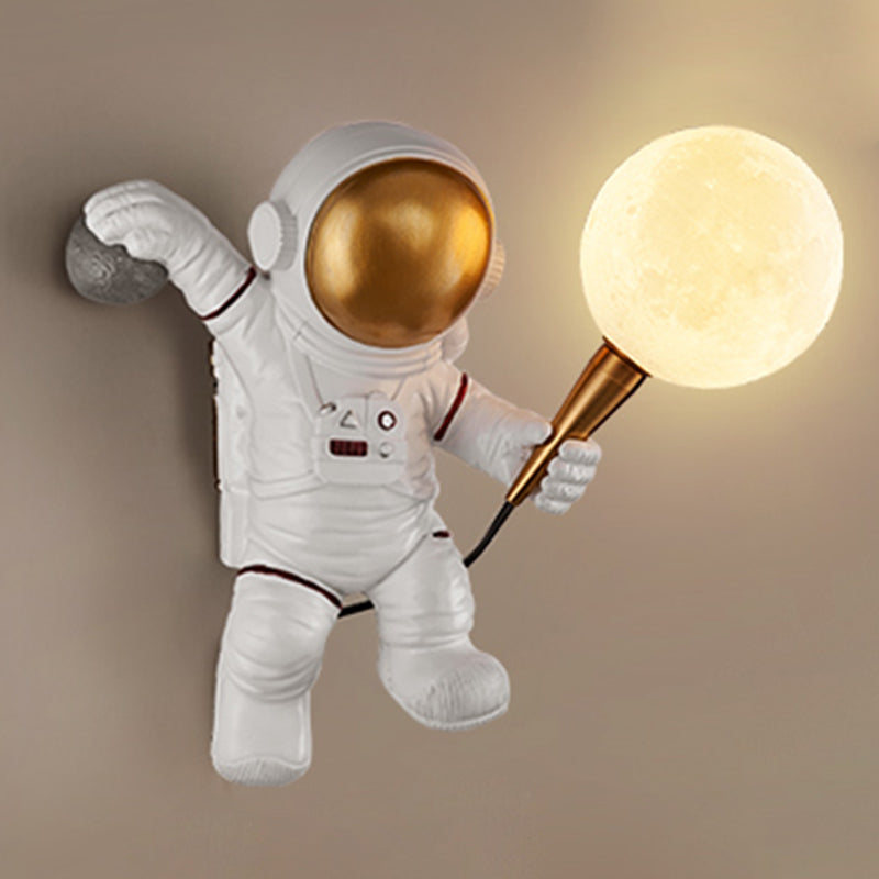 Semplicità contemporanea a muro di applique luci astronauta a forma di luce per camera da letto