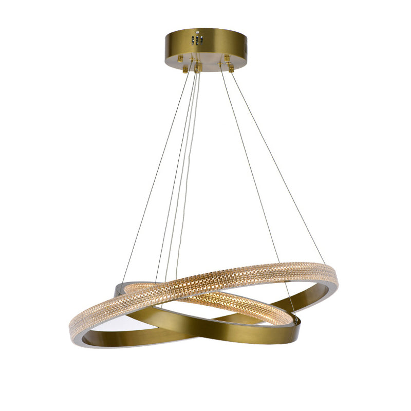 Fissature per illuminazione lampadario multi-testa lampada lampadario moderno ad anello con tonalità acrilica chiara