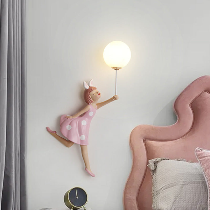 Lovely Little Girl Wall Sconce LED Wall Mounted Light Fixture for Kid Room