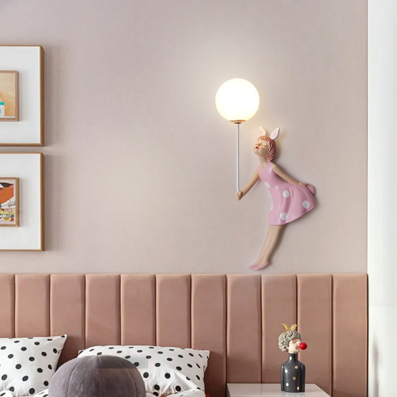Lovely Little Girl Wall Sconce LED Wall Mounted Light Fixture for Kid Room