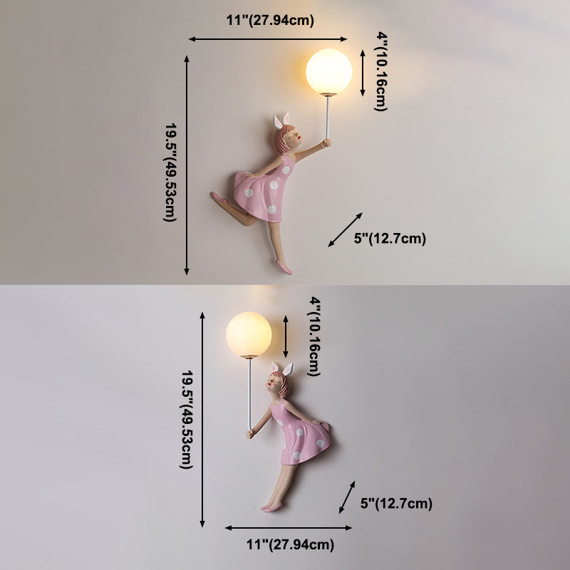 Lovely Little Girl Wall Sconce LED Wall Mounted Light Fixture for Kid Room