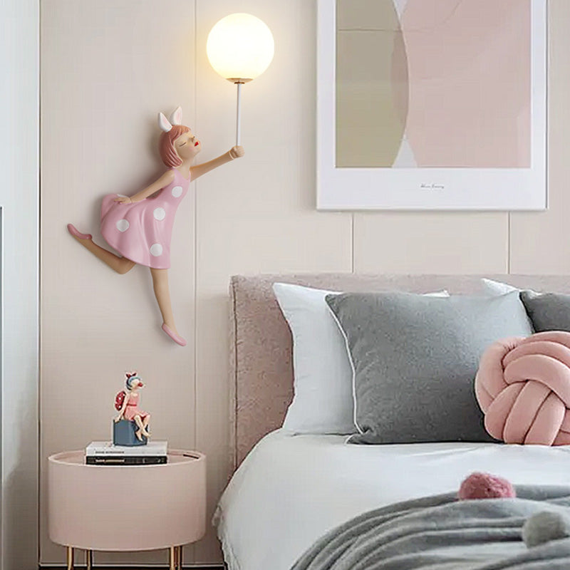 Lovely Little Girl Wall Sconce LED Wall Mounted Light Fixture for Kid Room