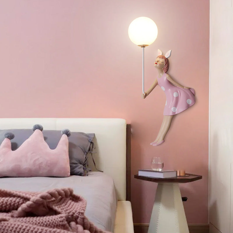 Lovely Little Girl Wall Sconce LED Wall Mounted Light Fixture for Kid Room