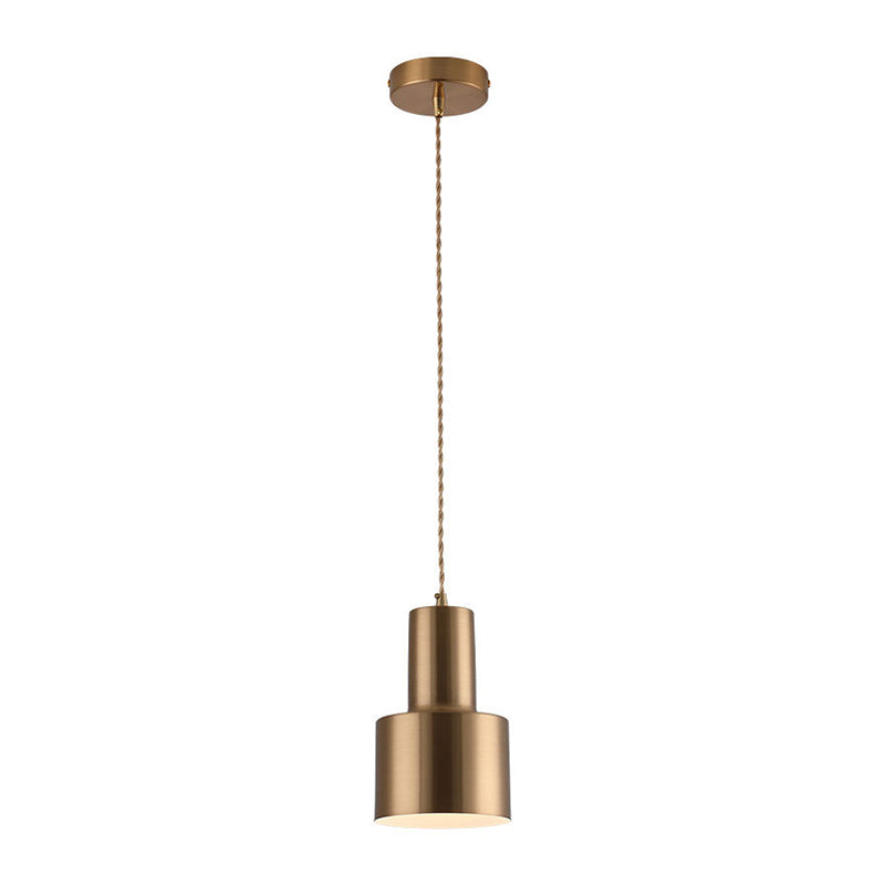 Modern Shaded Hanging Pendant Light Metal Dinning Room Suspended Lighting Fixture in Gold
