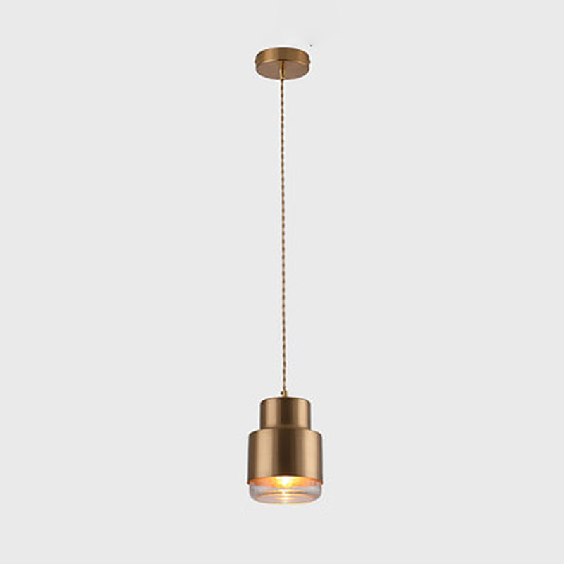 Modern Shaded Hanging Pendant Light Metal Dinning Room Suspended Lighting Fixture in Gold