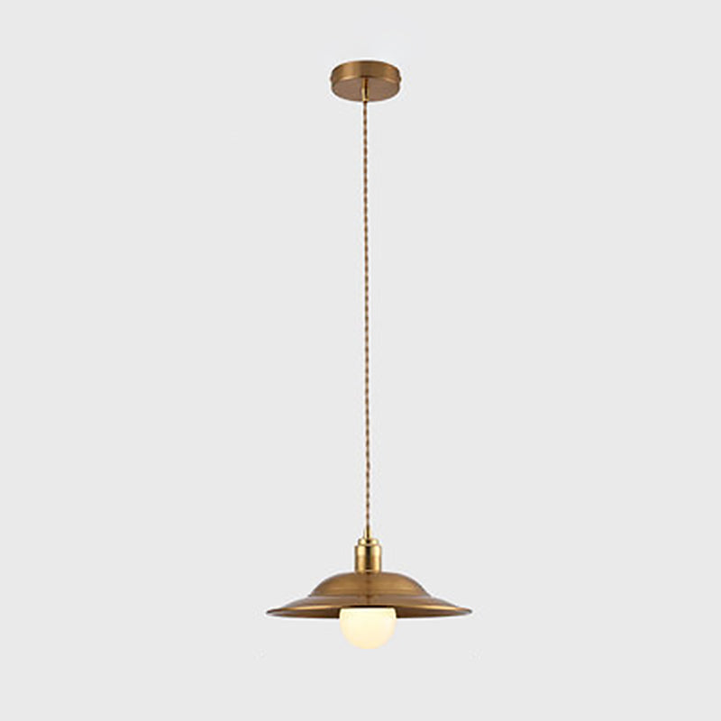 Modern Shaded Hanging Pendant Light Metal Dinning Room Suspended Lighting Fixture in Gold