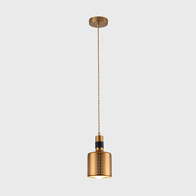 Modern Shaded Hanging Pendant Light Metal Dinning Room Suspended Lighting Fixture in Gold