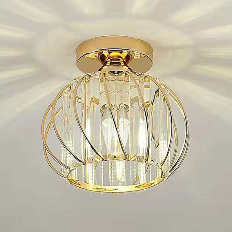Crystal Globe Ceiling Mount Light Fixture Simple Style Ceiling Lighting for Aisle