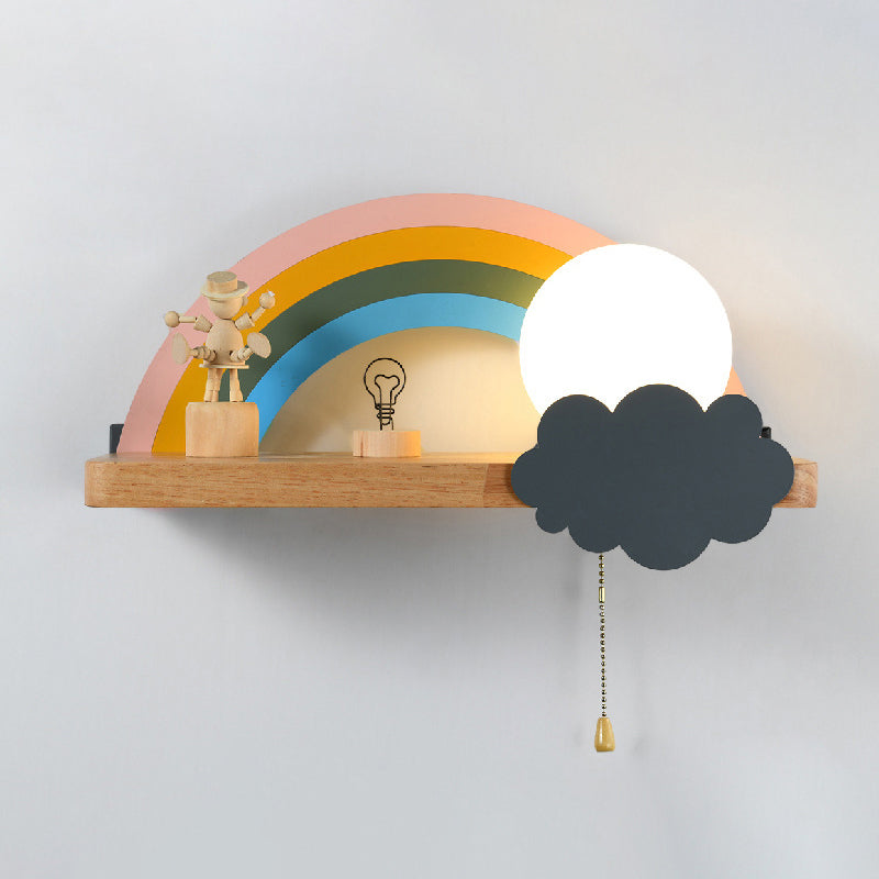 Rainbow Sconce Light Fixtures LED Single Bulb Wall Lamp for Child Room