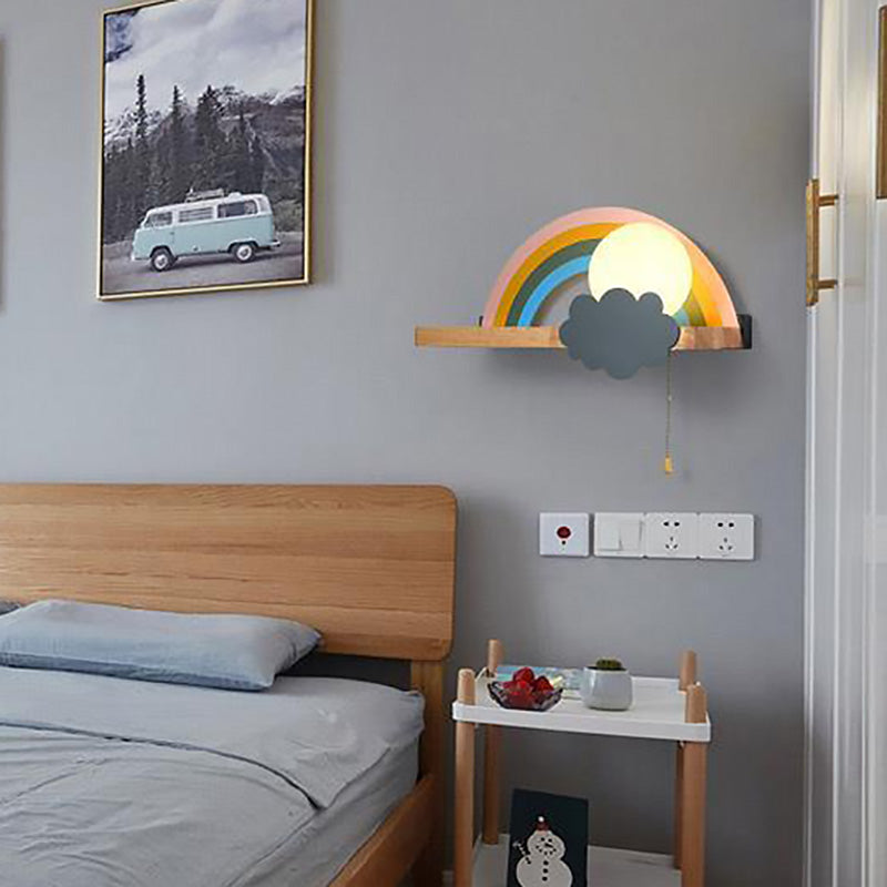 Rainbow Sconce Light Fixtures LED Single Bulb Wall Lamp for Child Room