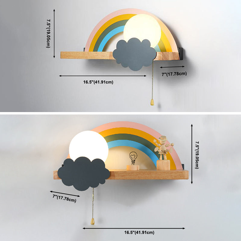 Rainbow Sconce Light Fixtures LED Single Bulb Wall Lamp for Child Room