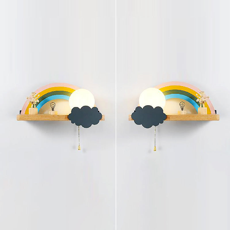 Rainbow Sconce Light Fixtures LED Single Bulb Wall Lamp for Child Room