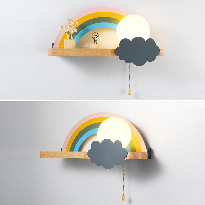 Rainbow Sconce Light Fixtures LED Single Bulb Wall Lamp for Child Room