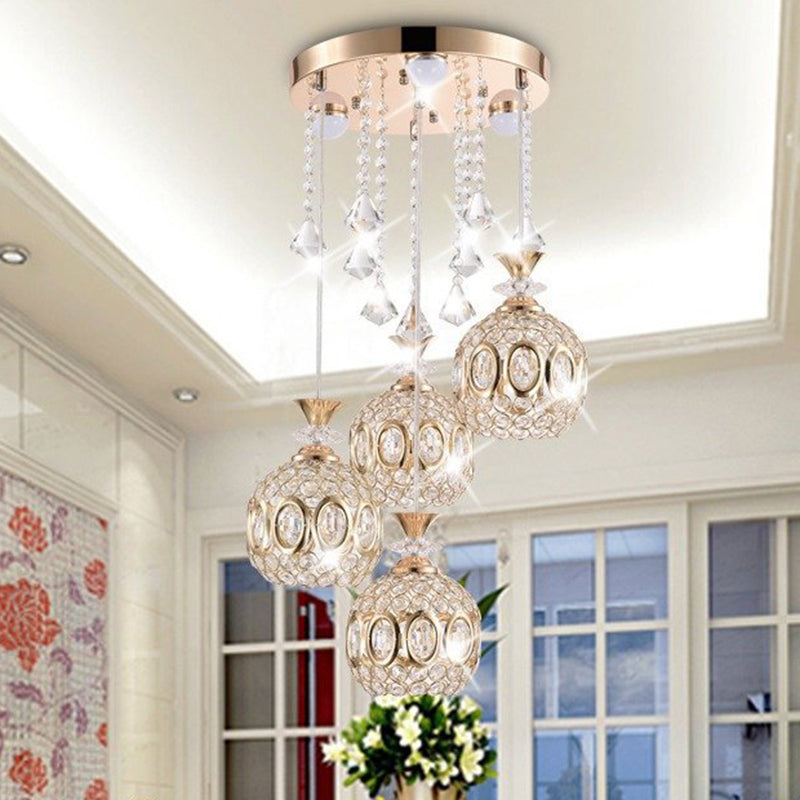 Einfachheit runde Anhänger Deckenleuchte Kristall Esszimmer LED Pendelleuchte Leuchte