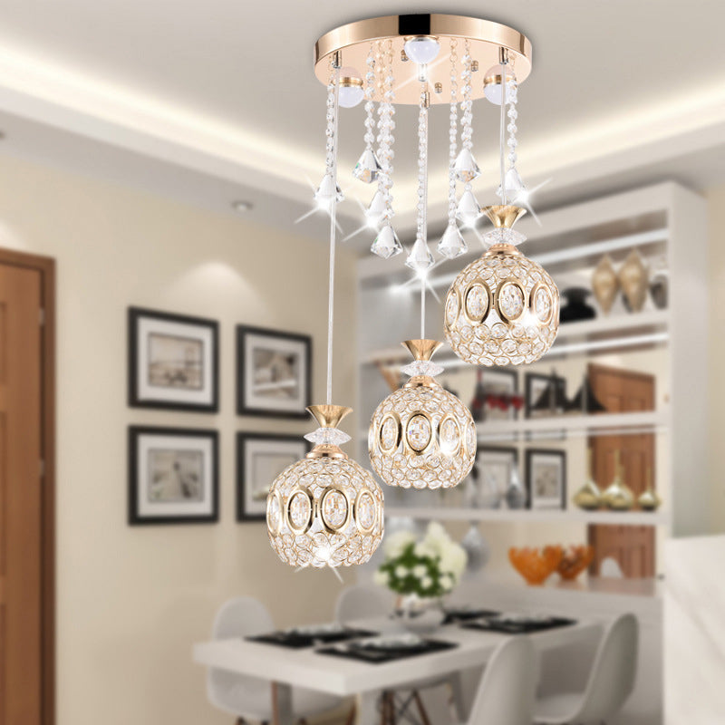 Einfachheit runde Anhänger Deckenleuchte Kristall Esszimmer LED Pendelleuchte Leuchte