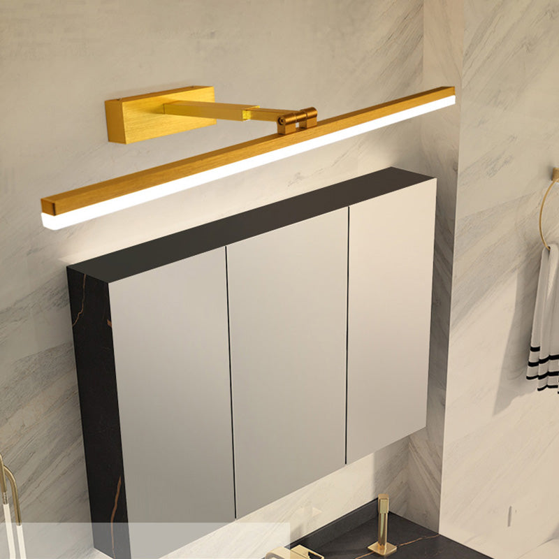 Modernist Single-Bulb Copper Mirror Front Light LED Metallic Wall Mounted Light for Bathroom