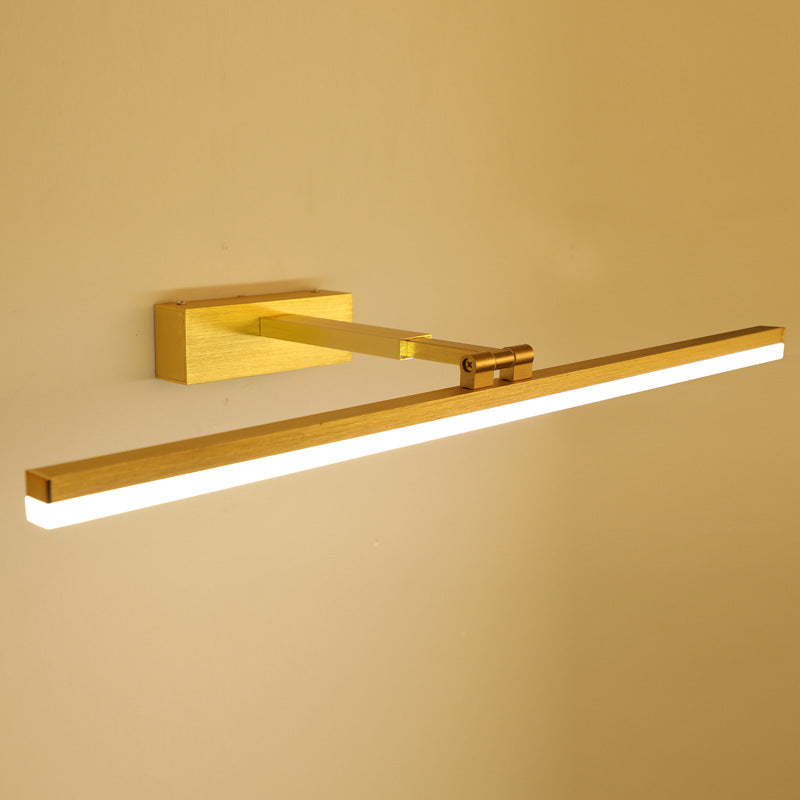 Modernist Single-Bulb Copper Mirror Front Light LED Metallic Wall Mounted Light for Bathroom