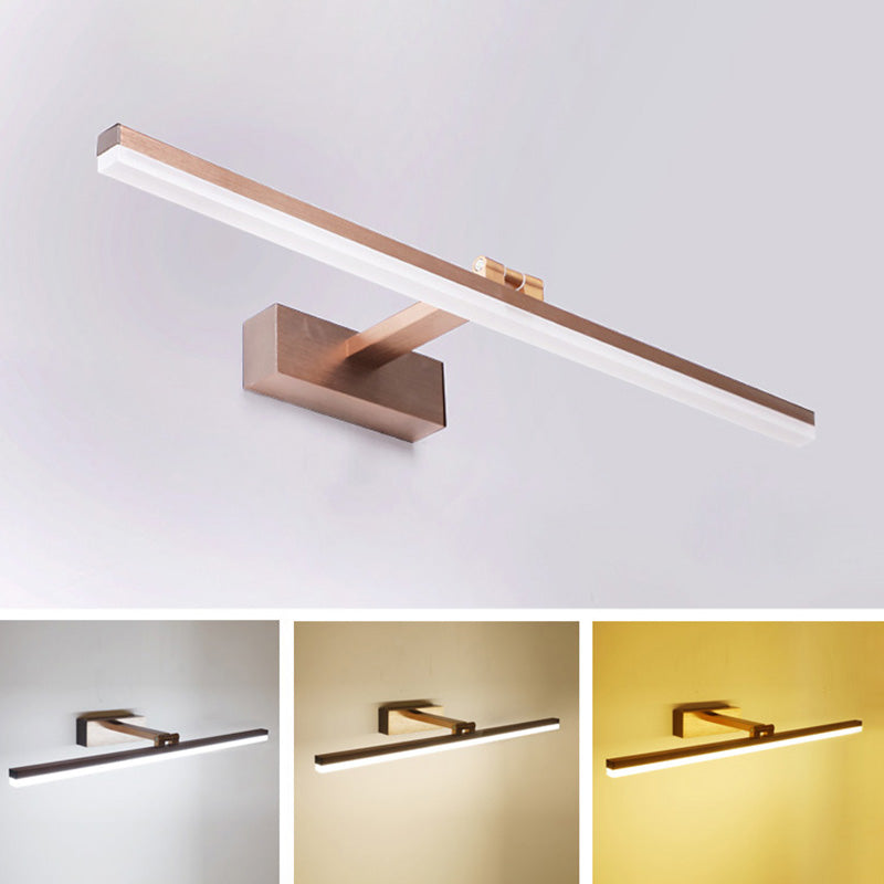Modernist Single-Bulb Copper Mirror Front Light LED Metallic Wall Mounted Light for Bathroom