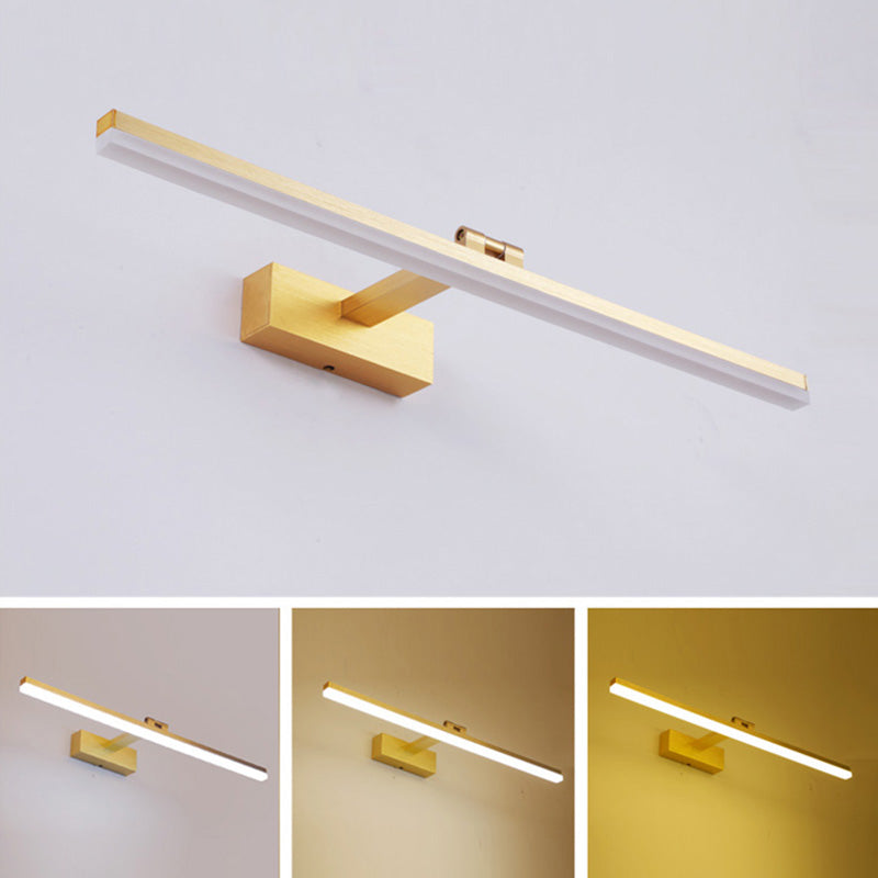 Modernist Single-Bulb Copper Mirror Front Light LED Metallic Wall Mounted Light for Bathroom