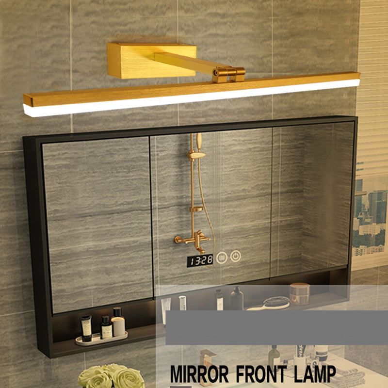 Modernist Single-Bulb Copper Mirror Front Light LED Metallic Wall Mounted Light for Bathroom