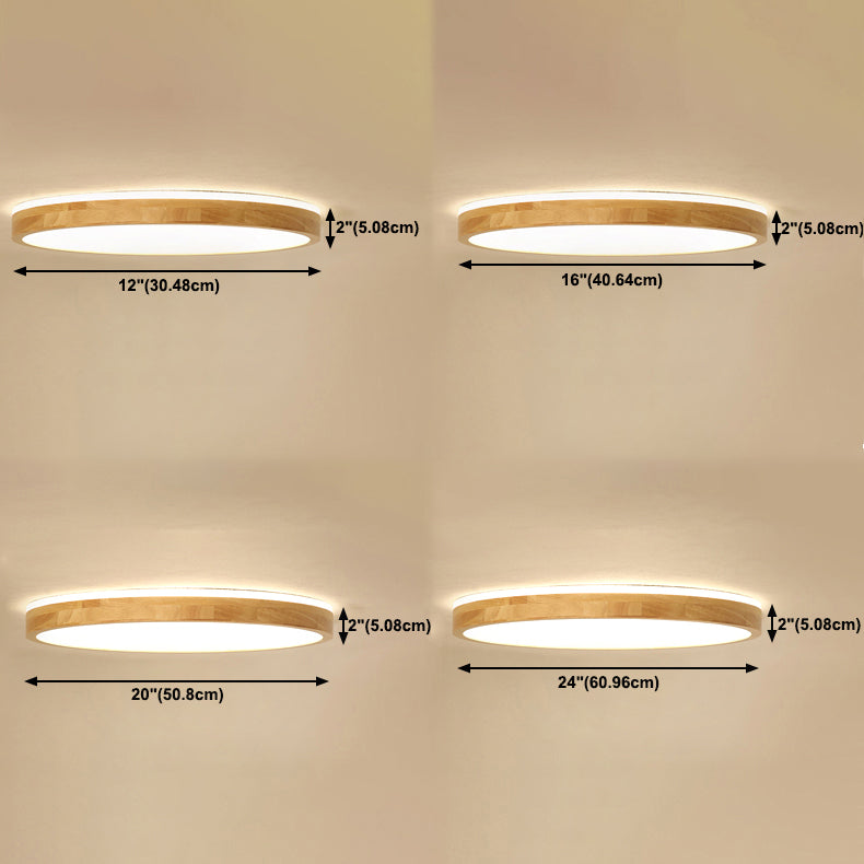 Round Flush Mount Lighting Fixtures Modern 1-Light Beige Flush Mount Lamp with Acrylic Shade
