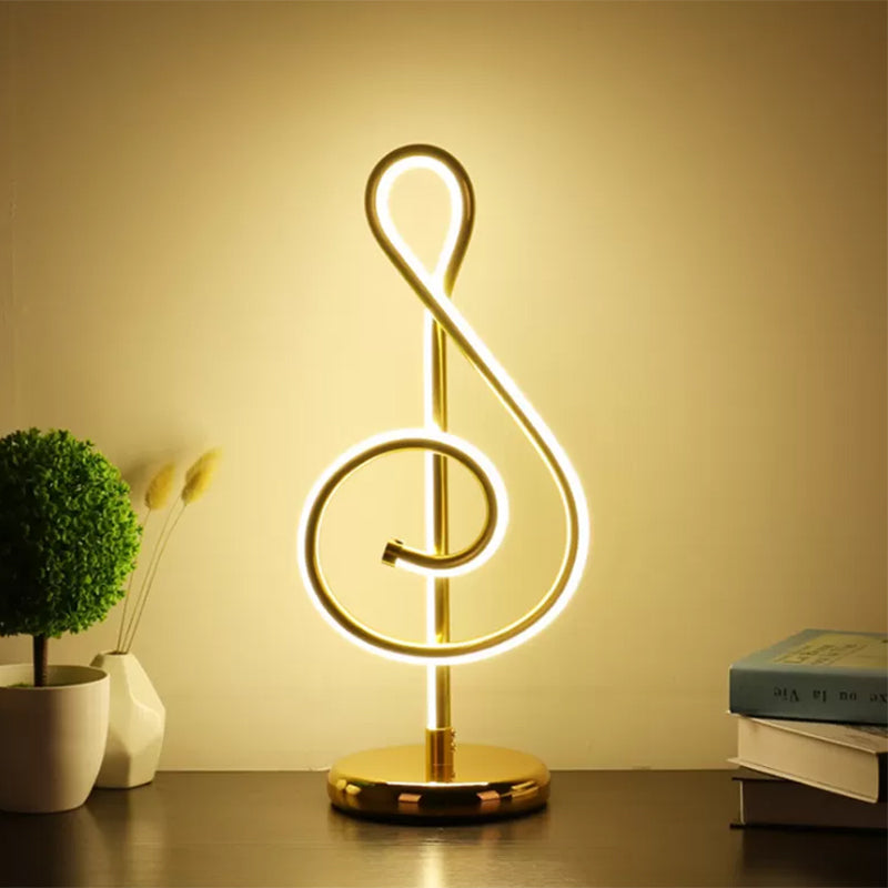 Minimalismus gekrümmte Aufgabenbeleuchtung Acryl -LED -Nachttischlampe in goldenem, warmem/weißem Licht