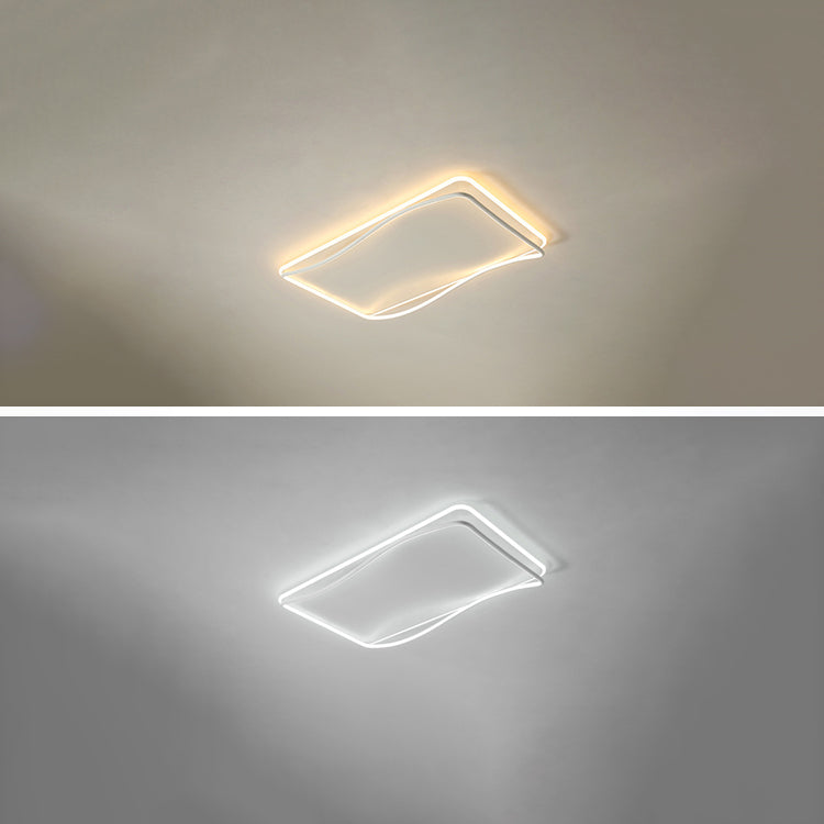 Plafonnier ombragé pour chambre à coucher, luminaire minimaliste à LED en métal, blanc