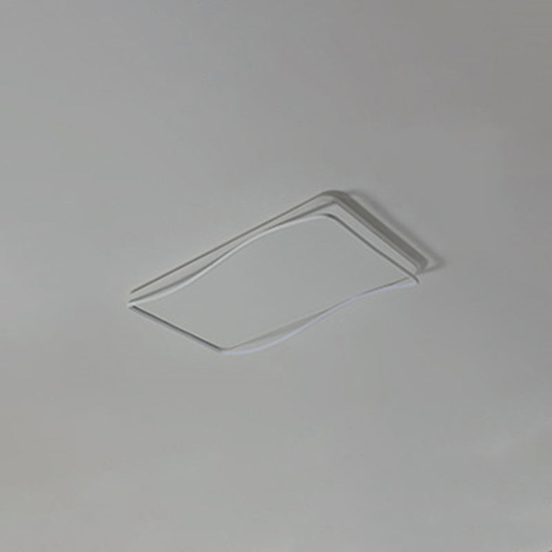 Shaded Bedroom Ceiling Mounted Light Metal LED Minimalist Ceiling Mounted Fixture in White