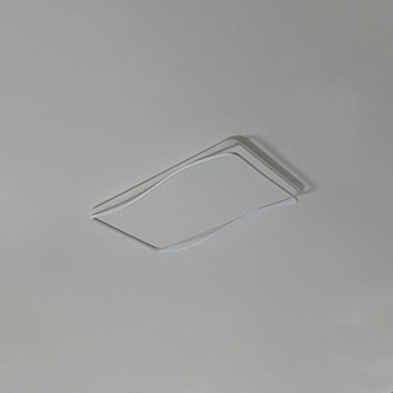 Plafonnier ombragé pour chambre à coucher, luminaire minimaliste à LED en métal, blanc