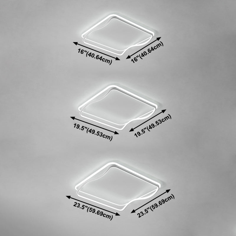 Plafonnier ombragé pour chambre à coucher, luminaire minimaliste à LED en métal, blanc