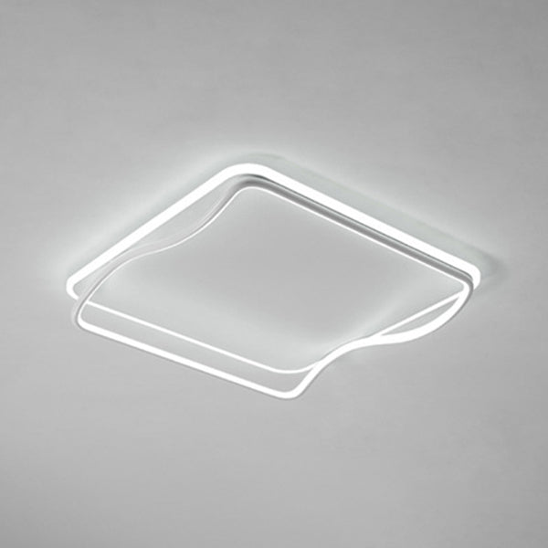 Plafonnier ombragé pour chambre à coucher, luminaire minimaliste à LED en métal, blanc