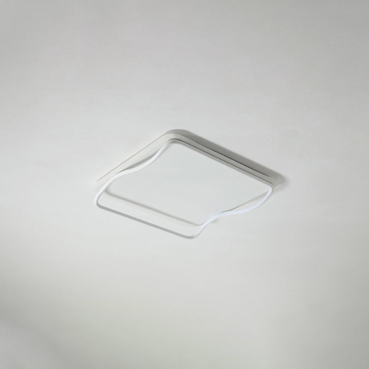 Plafonnier ombragé pour chambre à coucher, luminaire minimaliste à LED en métal, blanc