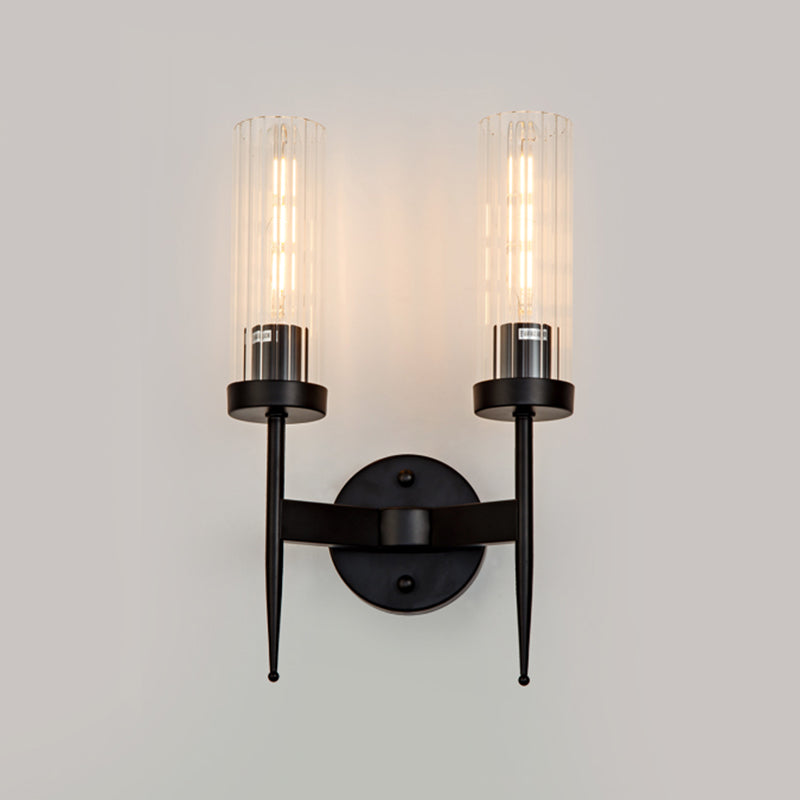 Iron Sconce Light with Clear Crystal Shade Postmodern Wall Lighting Fixtures