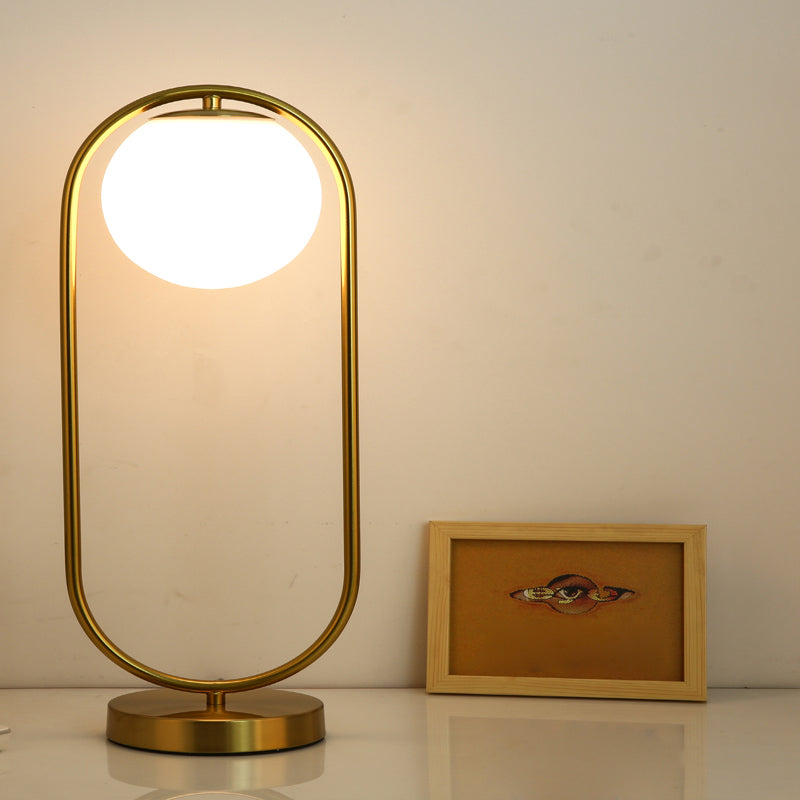 Lampade da tavolo Globe Lampade da comodino moderne in metallo a 1 luce in oro