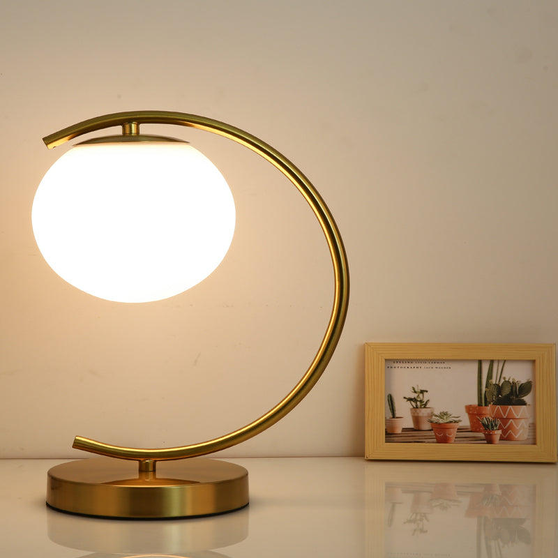 Lampade da tavolo Globe Lampade da comodino moderne in metallo a 1 luce in oro