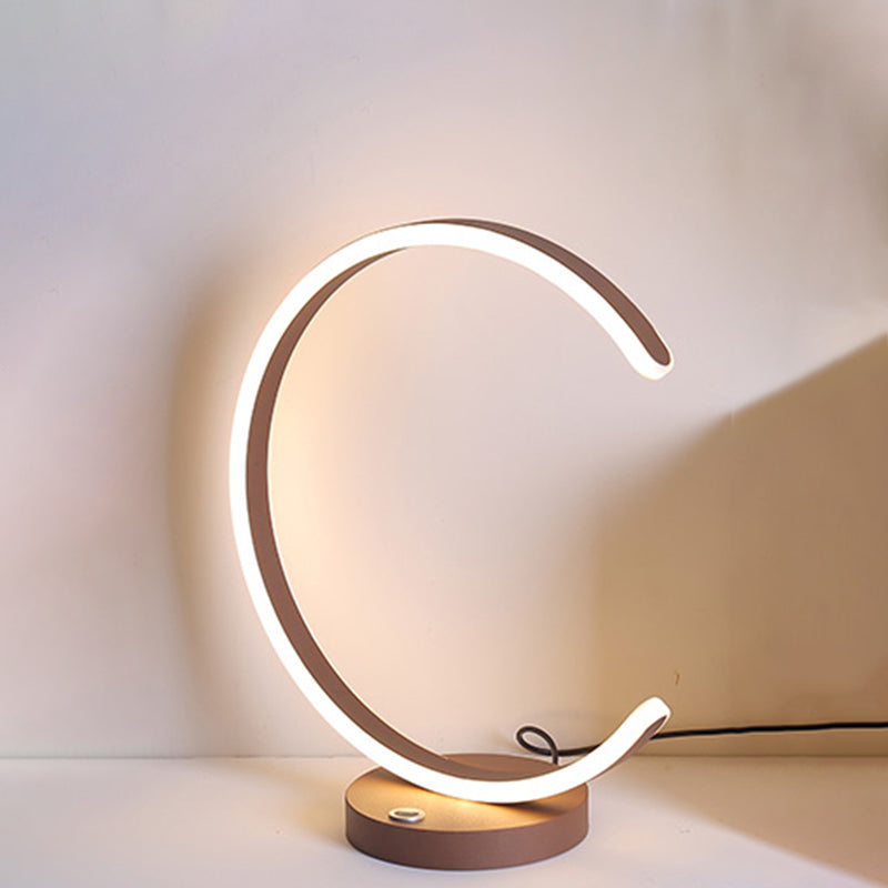 Koffie gebogen nachtkastje lamp Minimalisme LED Acryl Taakverlichting in warm/wit licht