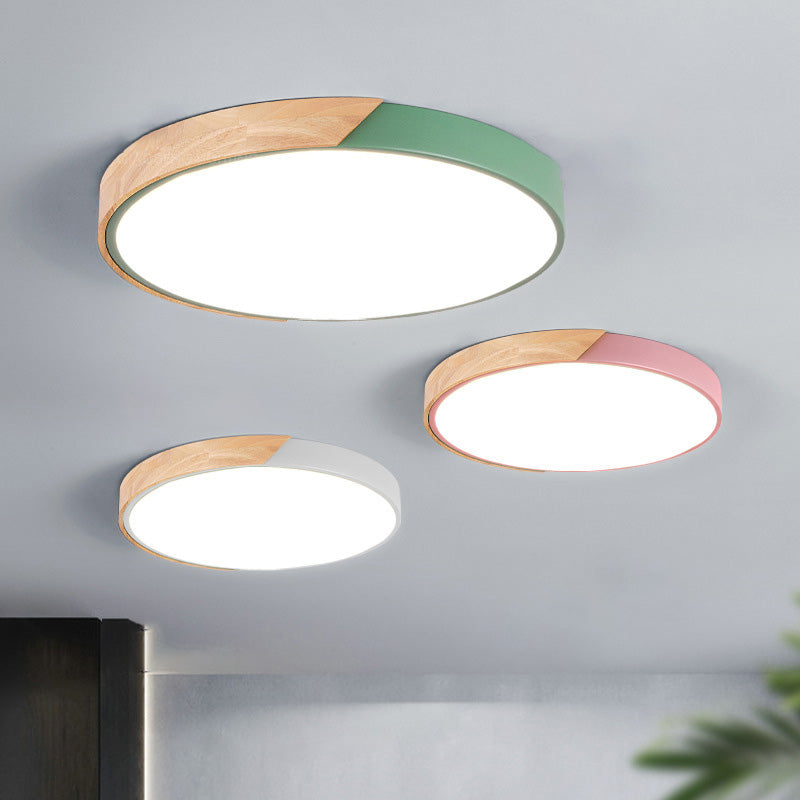 Macron LED Light Fixture Acrylic Colorful Ceiling Mount Light for Sitting Room