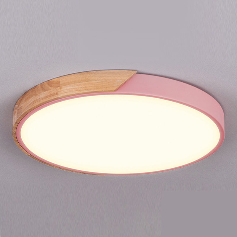 Macron LED Light Fixture Acrylic Colorful Ceiling Mount Light for Sitting Room