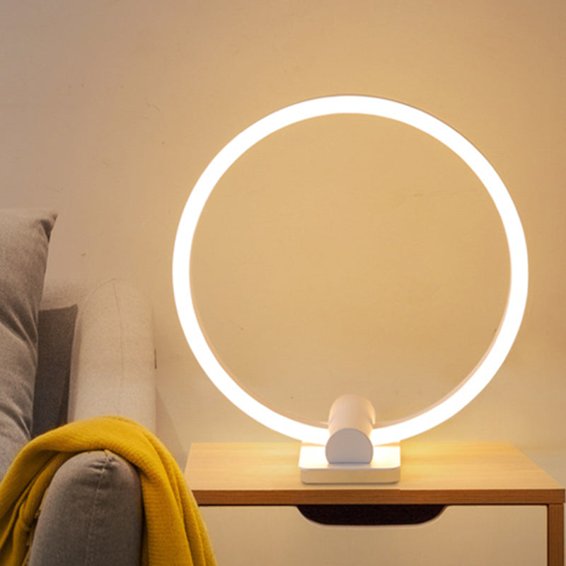 LED Wohnzimmer Schreibtisch Helles weißes weißes Aufgabenlampe mit kreisförmigem Acrylschatten in warmem/weißem Licht